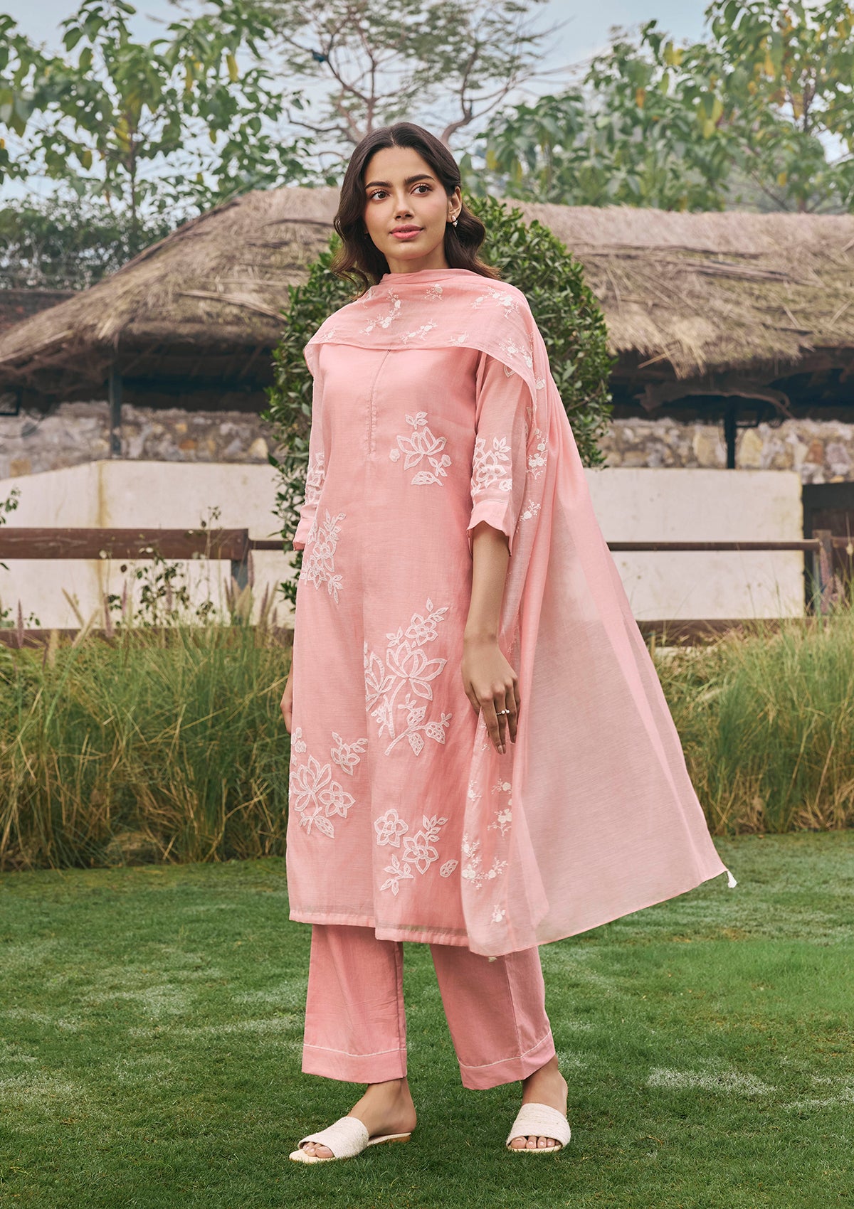 Tulip Floral Applique Kurta Set