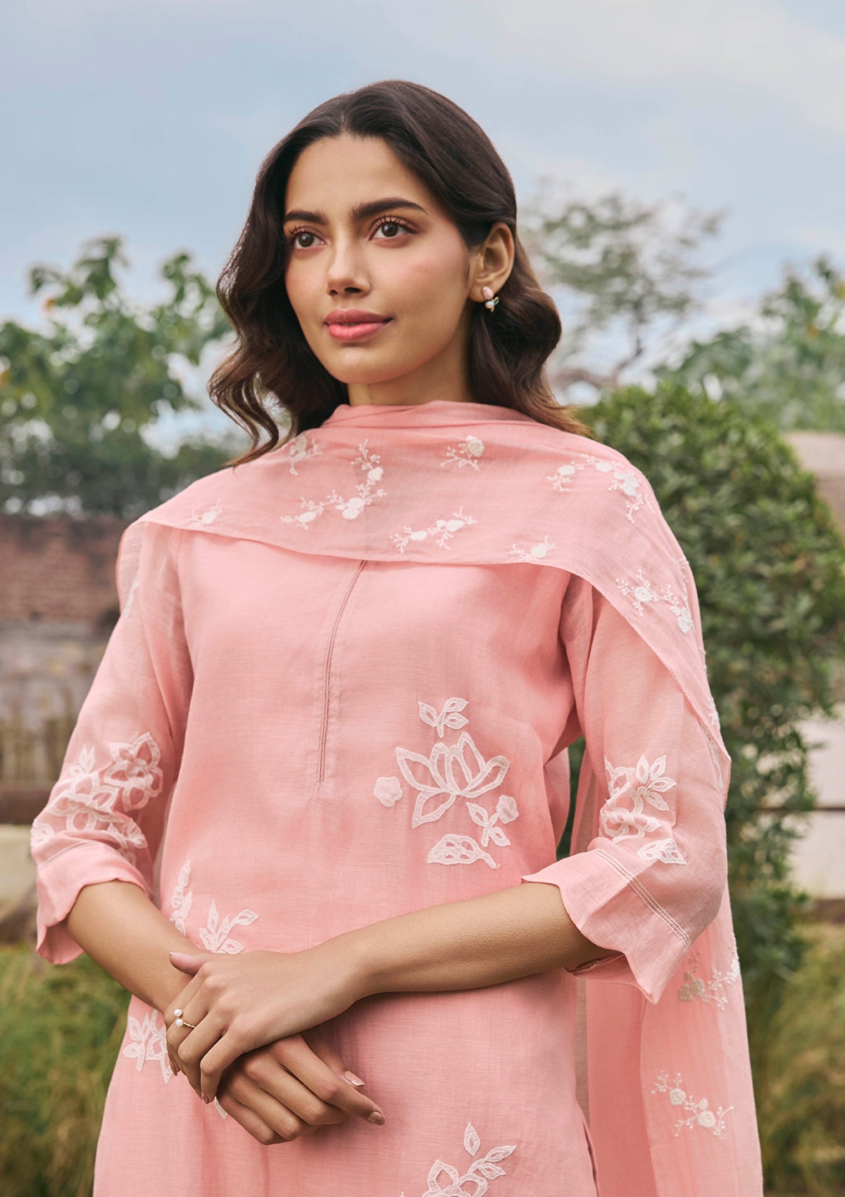 Tulip Floral Applique Kurta Set