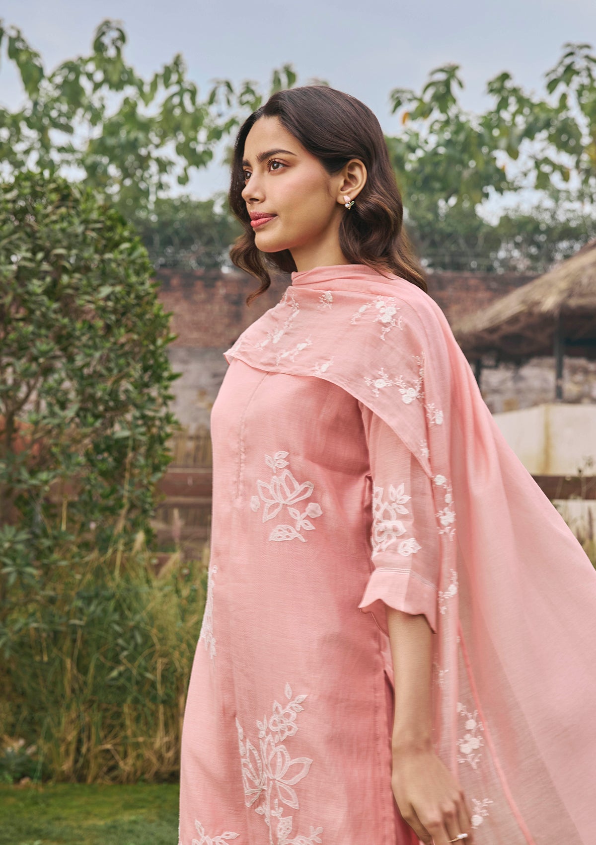 Tulip Floral Applique Kurta Set