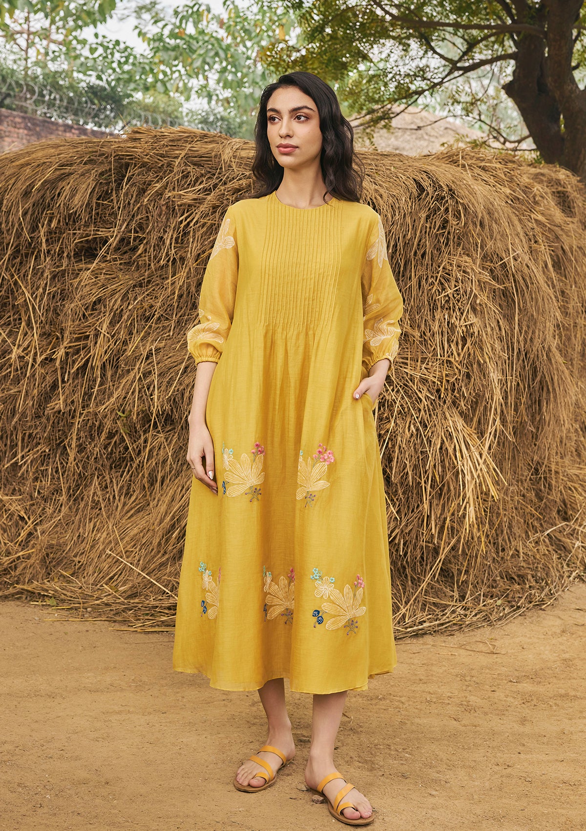 Daffodil Pintuck dress