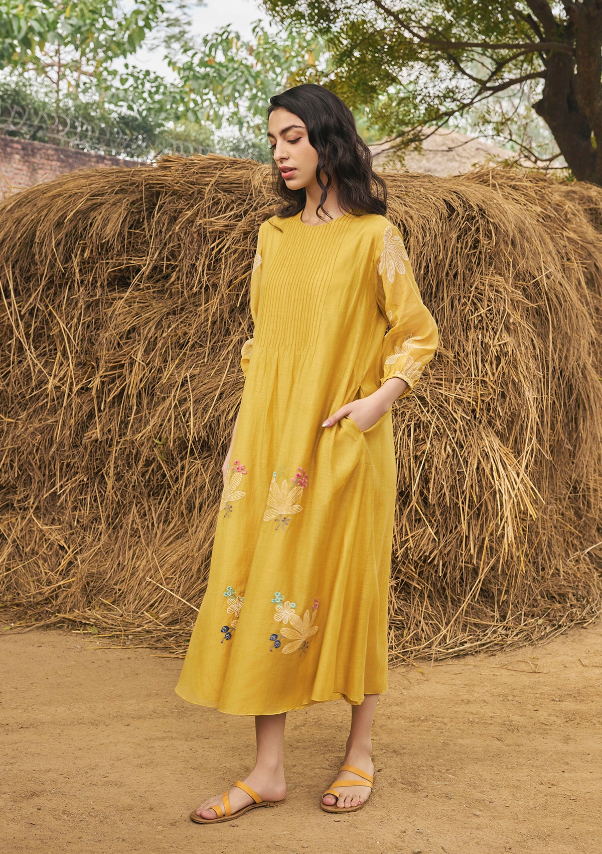 Daffodil Pintuck dress