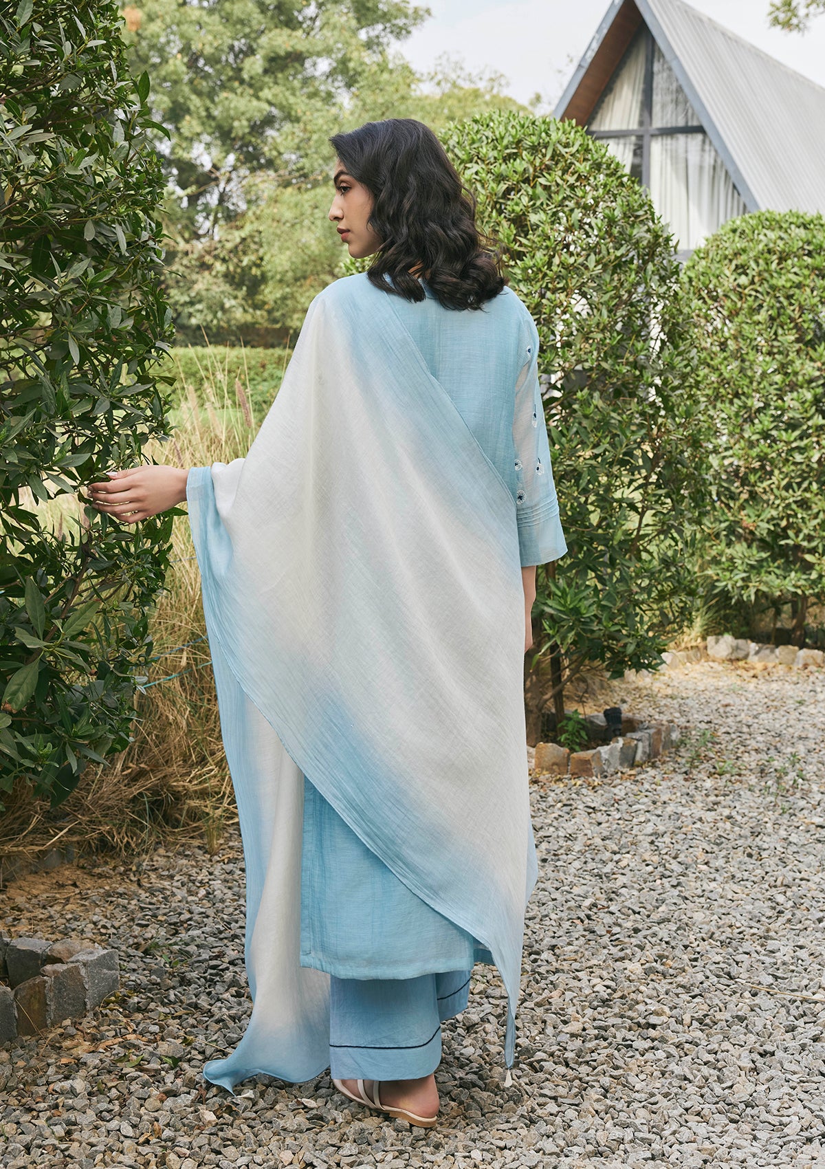 Sky Embroidered Kurta Set