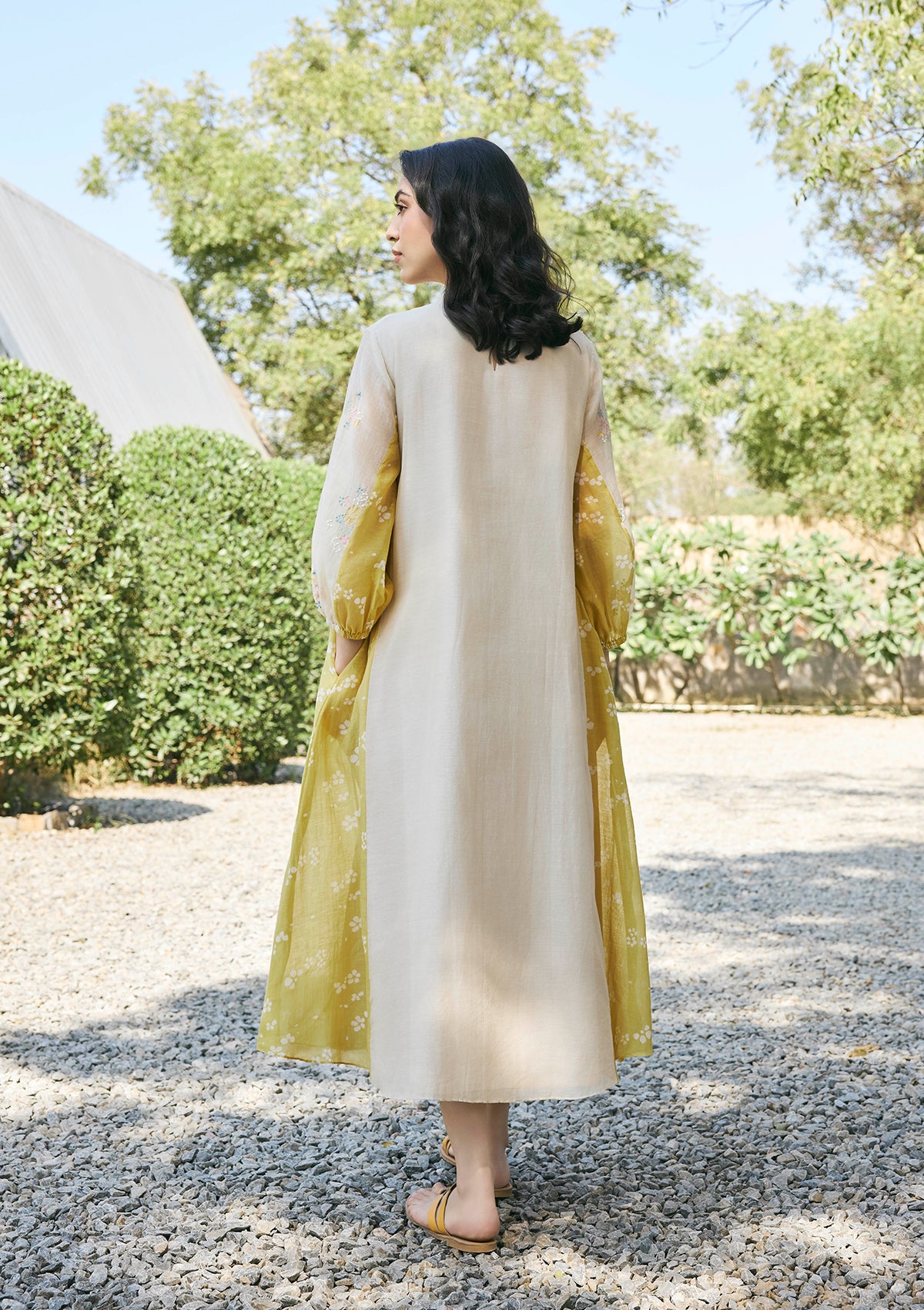 Ecru Embroidered Dress