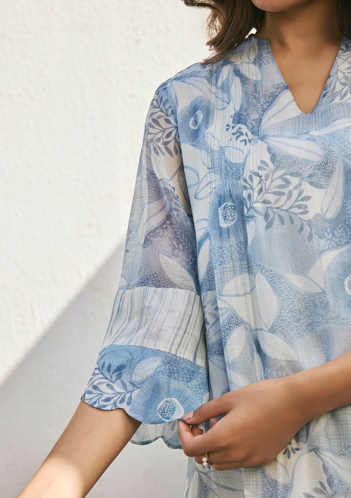 Powder Blue Pintuck Co-ord Set