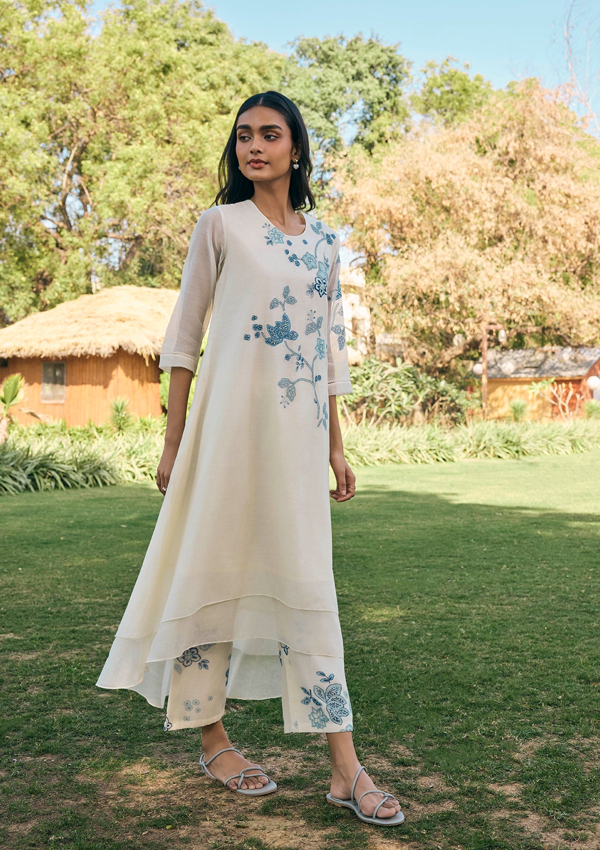 Pearl Applique Embroidered Co-ord Set