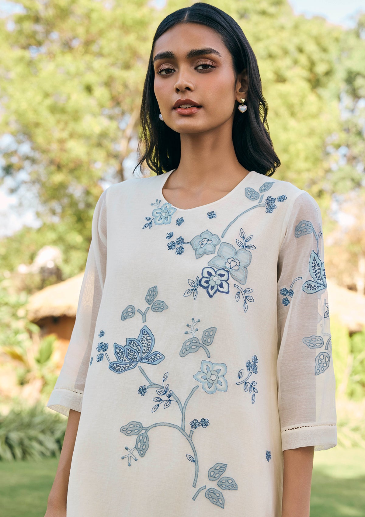 Pearl Applique Embroidered Co-ord Set