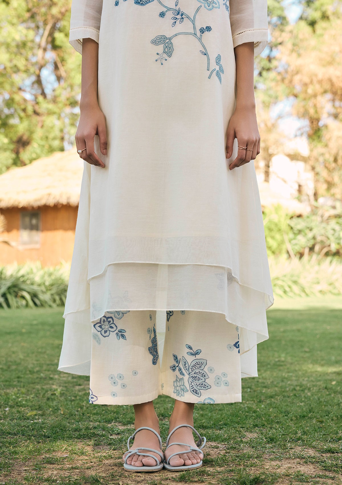 Pearl Applique Embroidered Co-ord Set