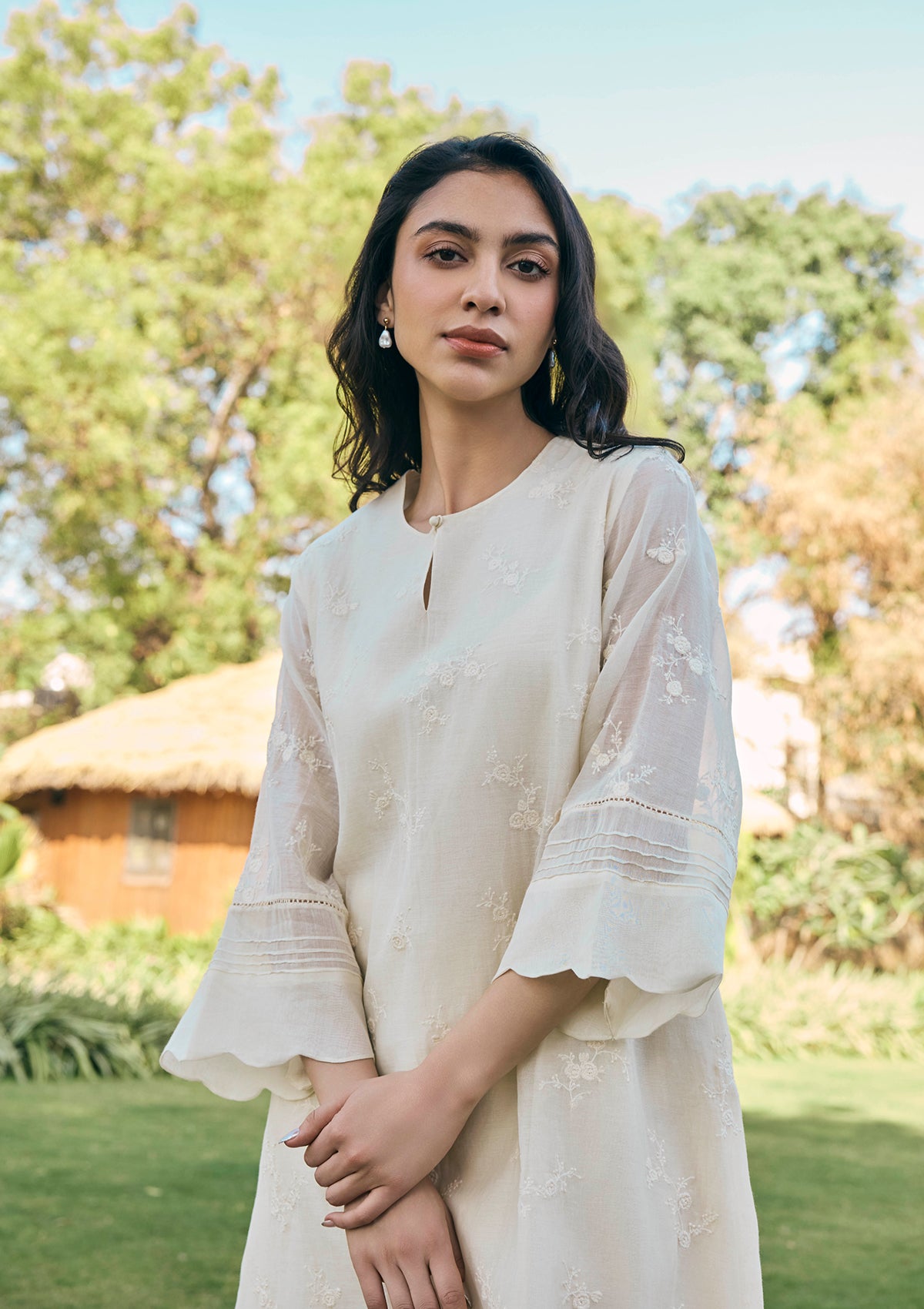 Ecru Thread Embroidered Co-ord Set