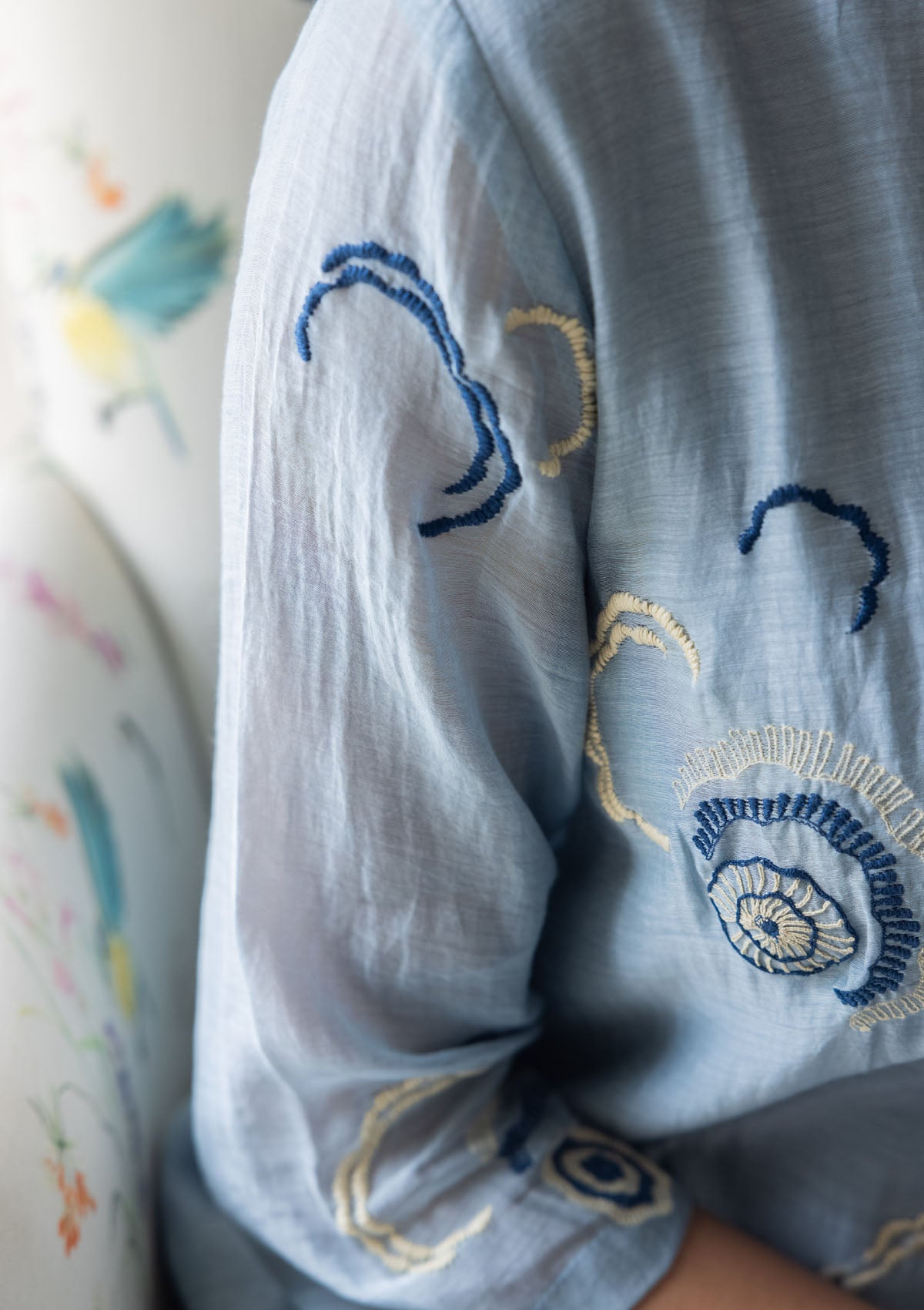 Powder Blue Embroidered Co-ord Set