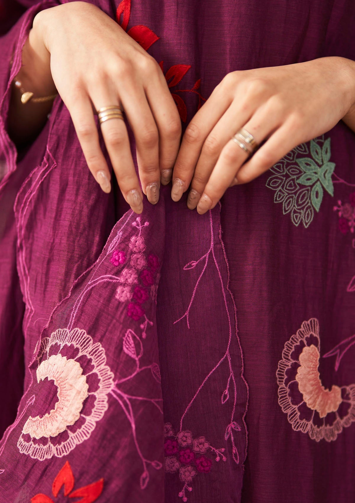 Amethyst Floral Embroidered Kurta Set