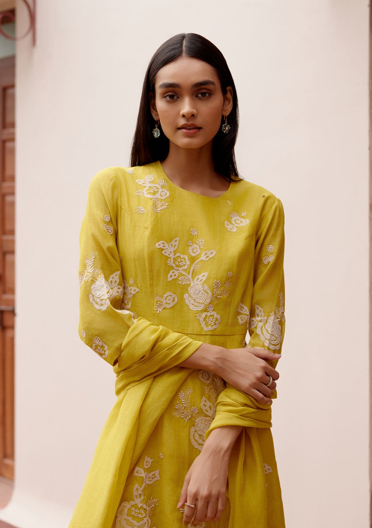Citrine Floral Anarkali set