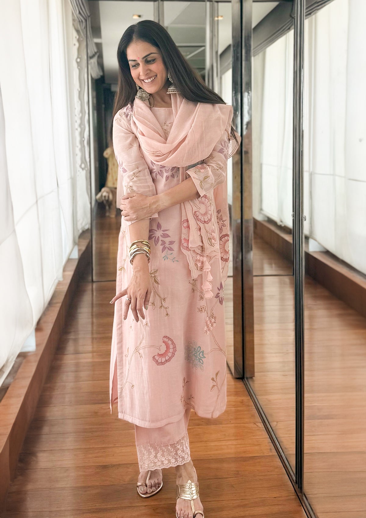 Magnolia Applique Embroidered Kurta Set