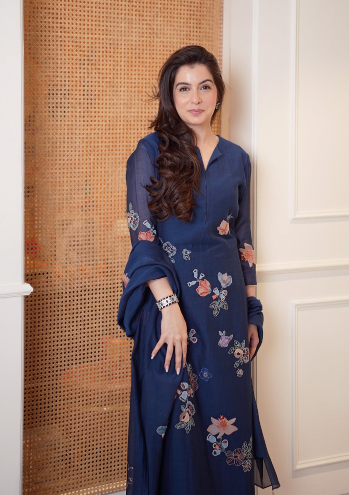 Midnight Blue Floral Kurta Set