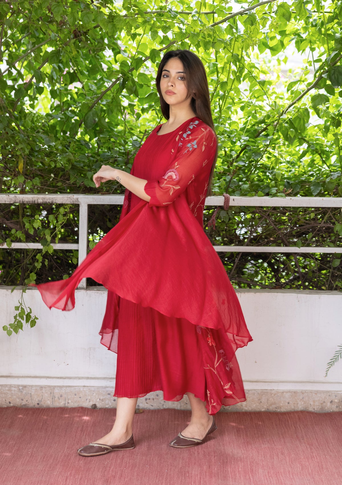 CAMELLIA APPLIQUE JACKET SET