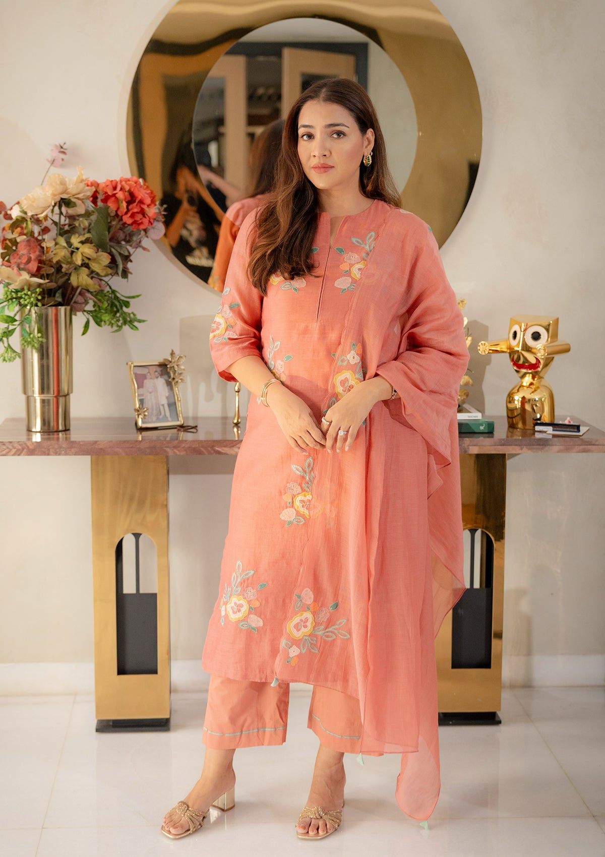 Blush Applique Kurta Set