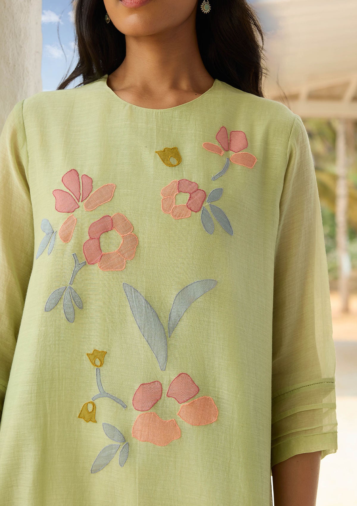 Lime Applique Co-ord Set