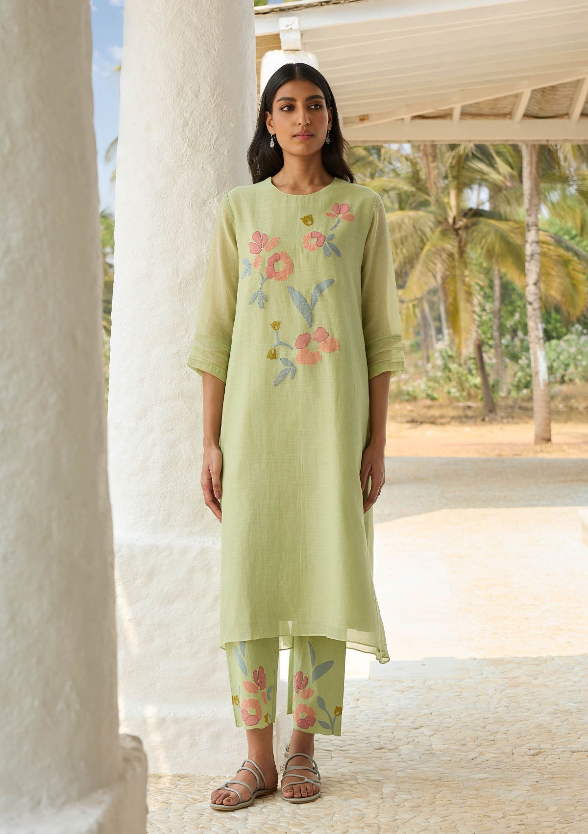 Lime Applique Co-ord Set