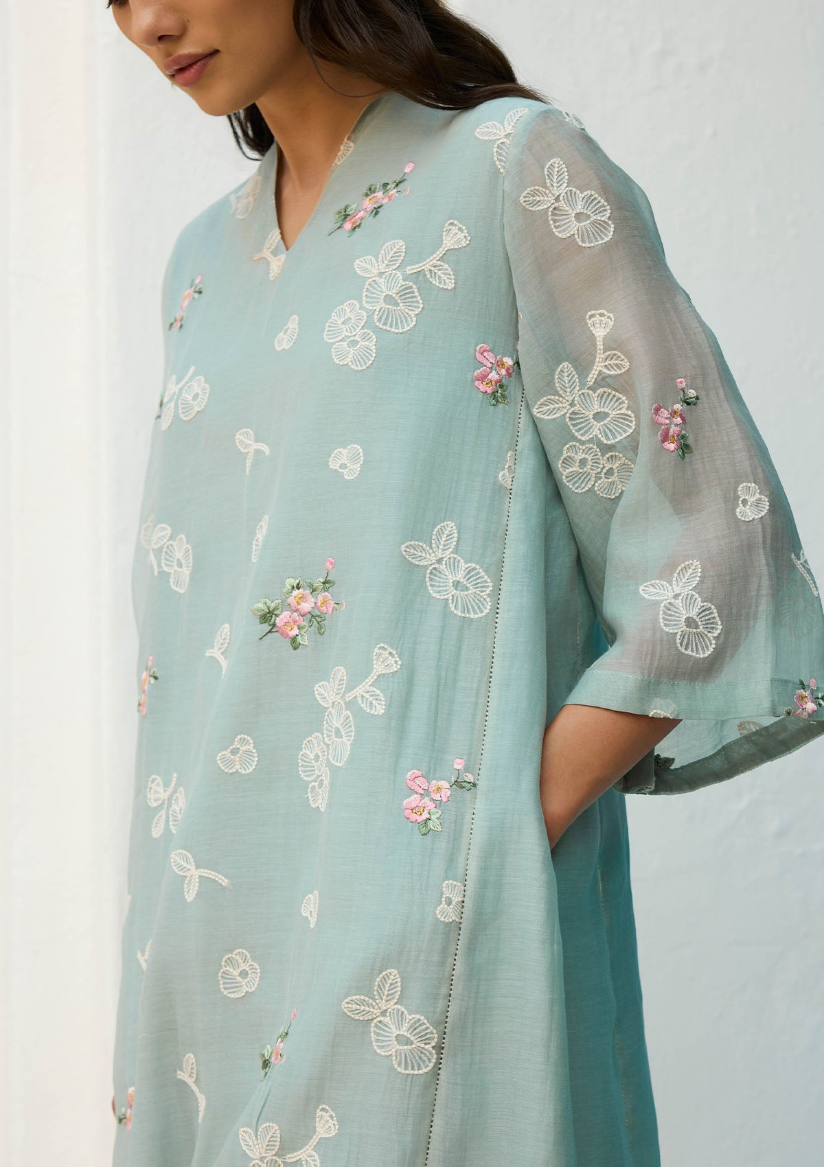 Sky Thread Embroidered Co-ord Set