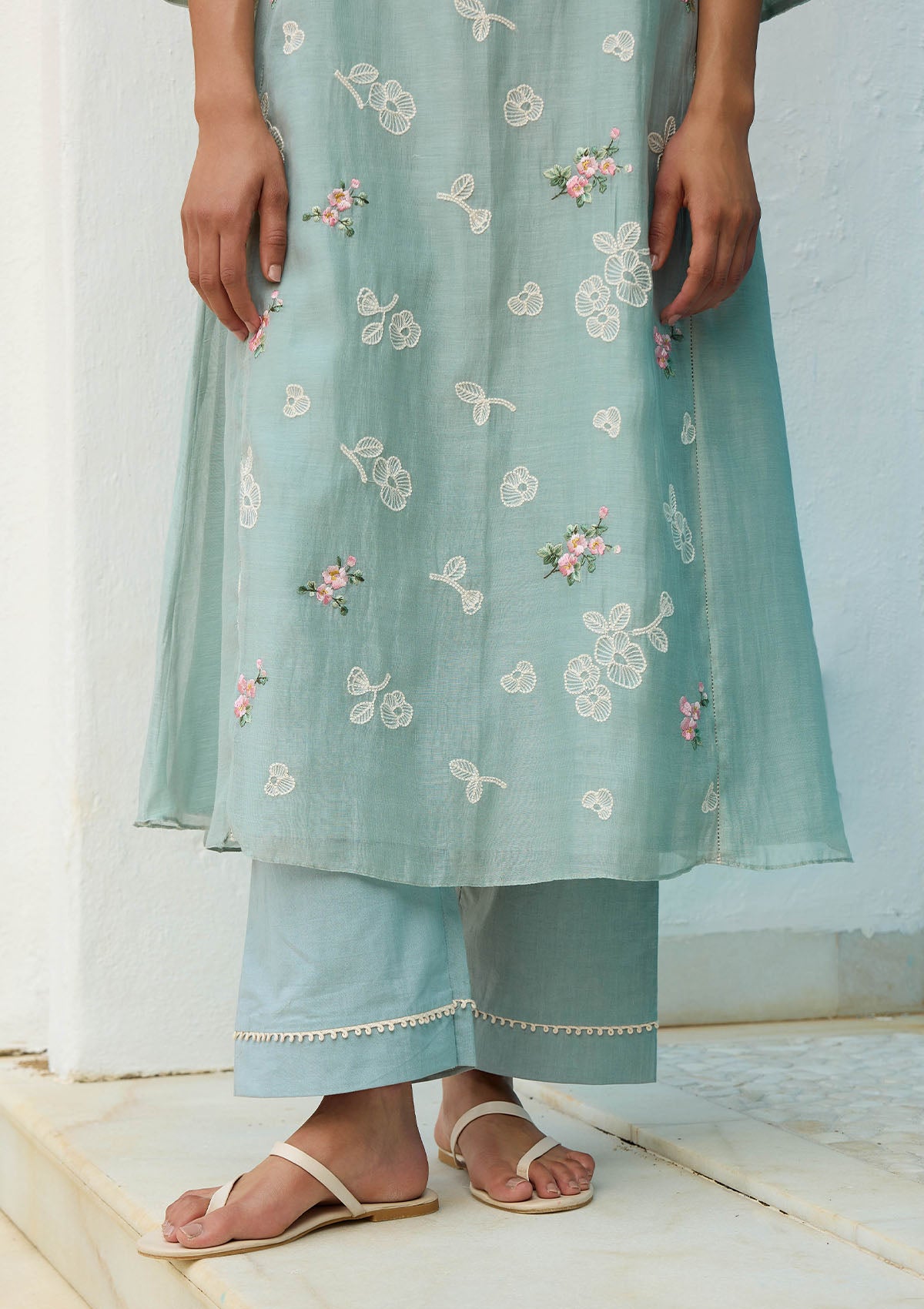 Sky Thread Embroidered Co-ord Set