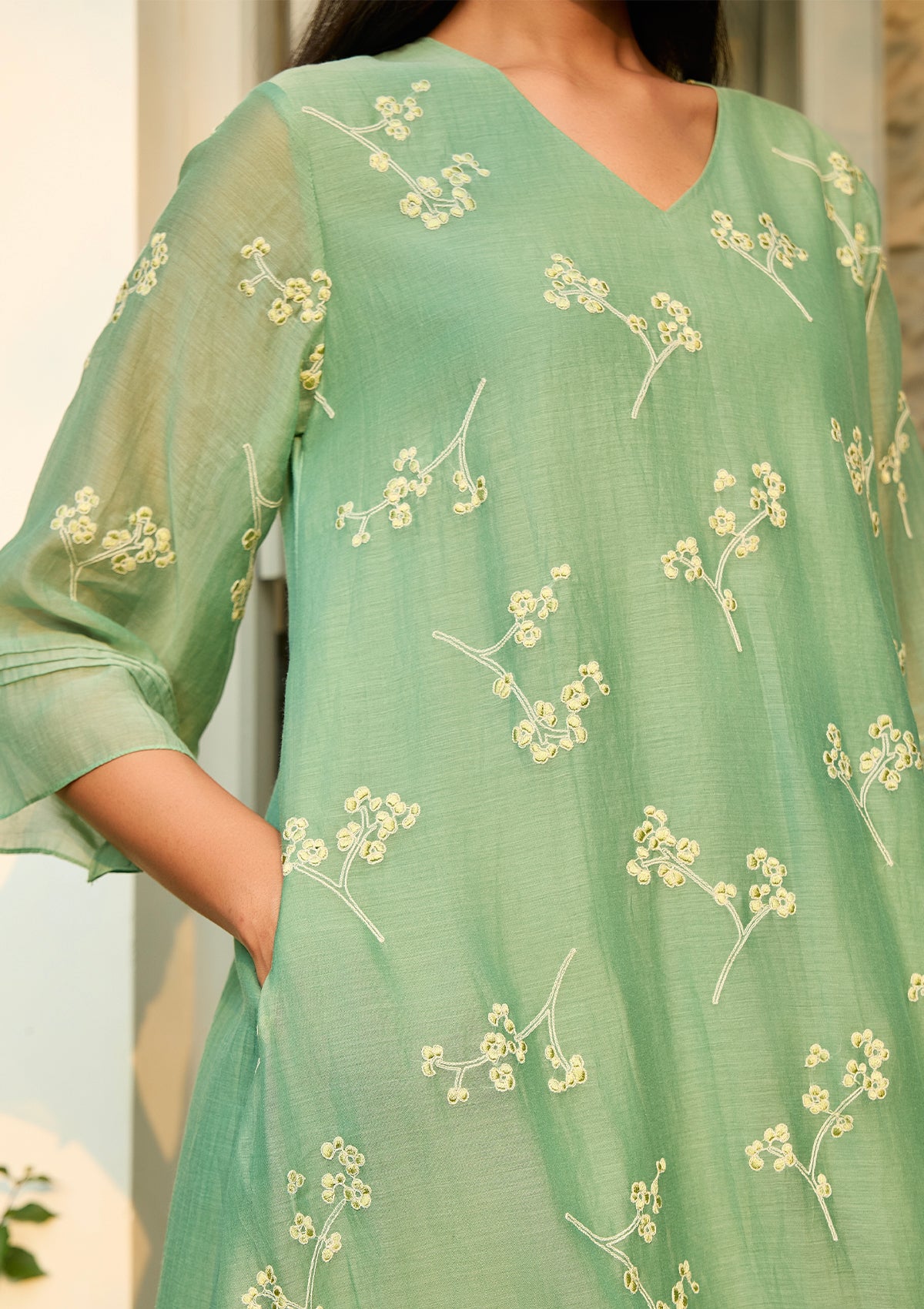 Verdant Embroidered Floral Co-ord Set