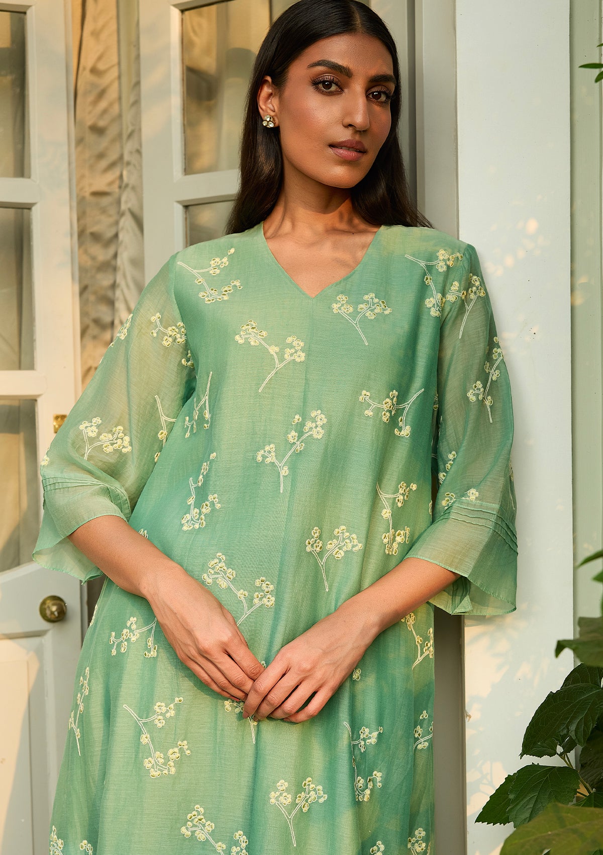 Verdant Embroidered Floral Co-ord Set