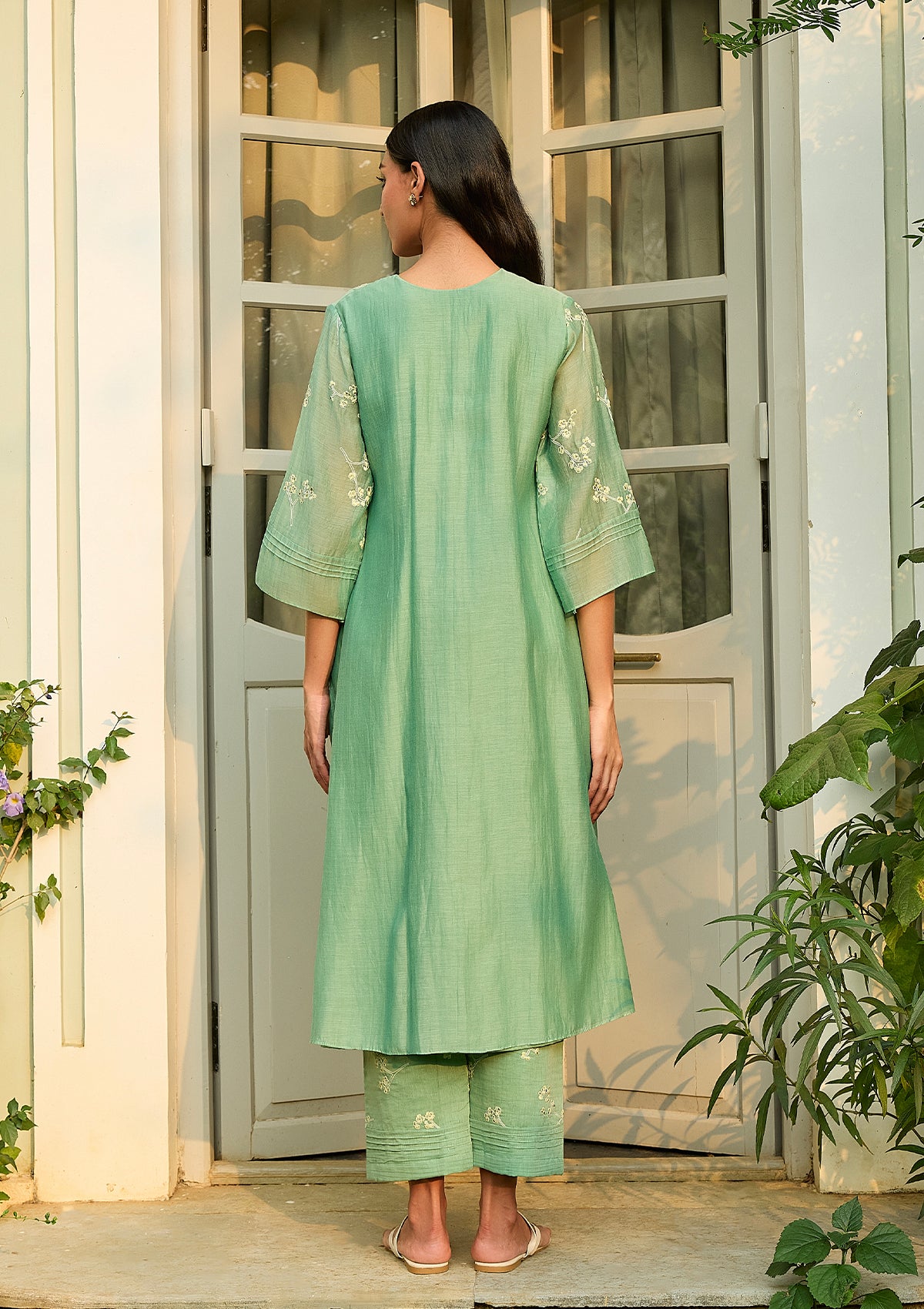 Verdant Embroidered Floral Co-ord Set