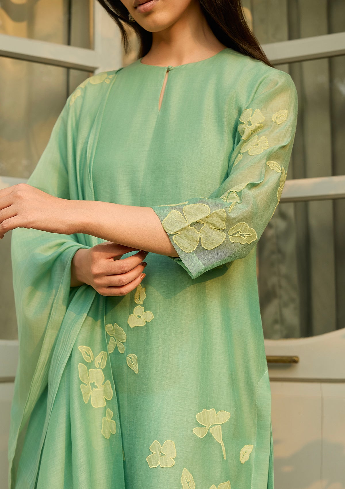Verdant Applique Kurta Set