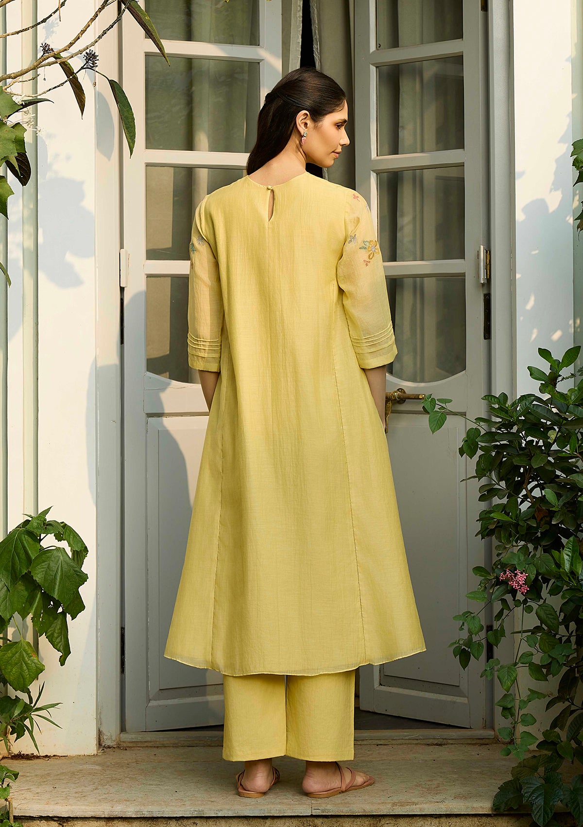 Lemon Embroidered Bloom Co-ord Set