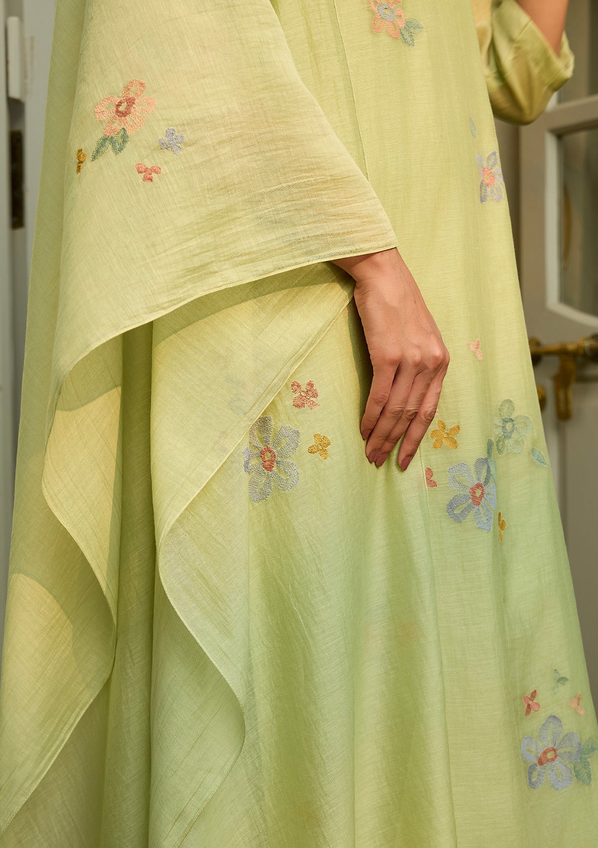 Lime Embroidered Kurta Set