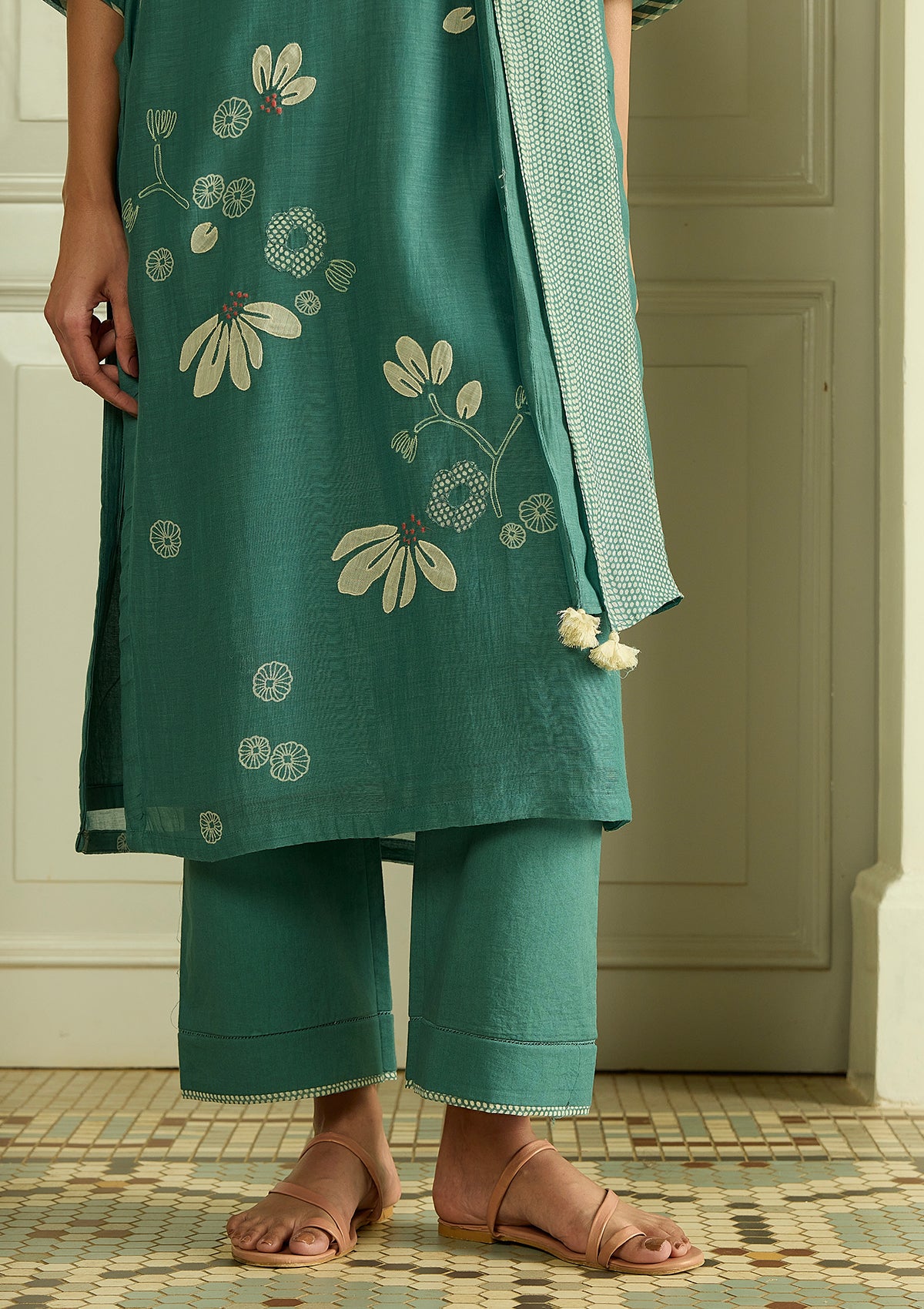Emerald Applique Kurta Set