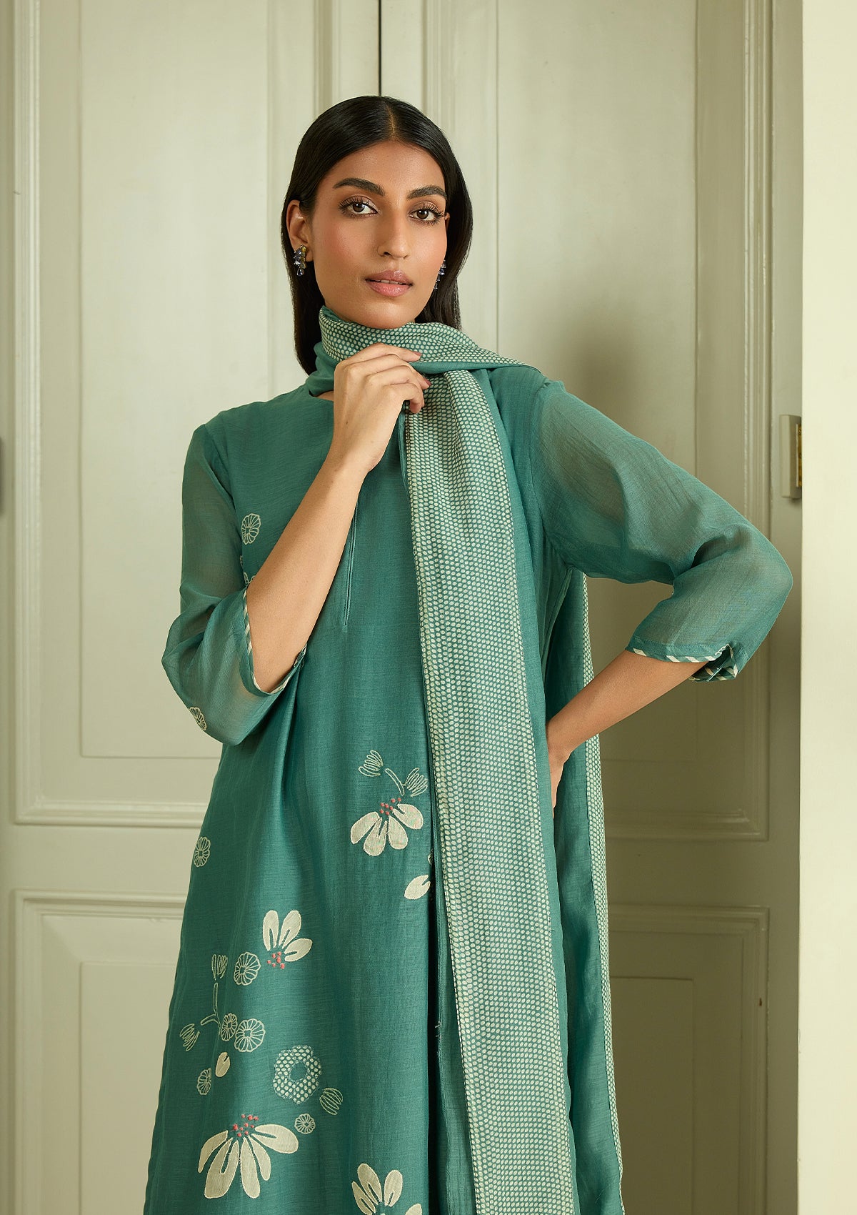 Emerald Applique Kurta Set