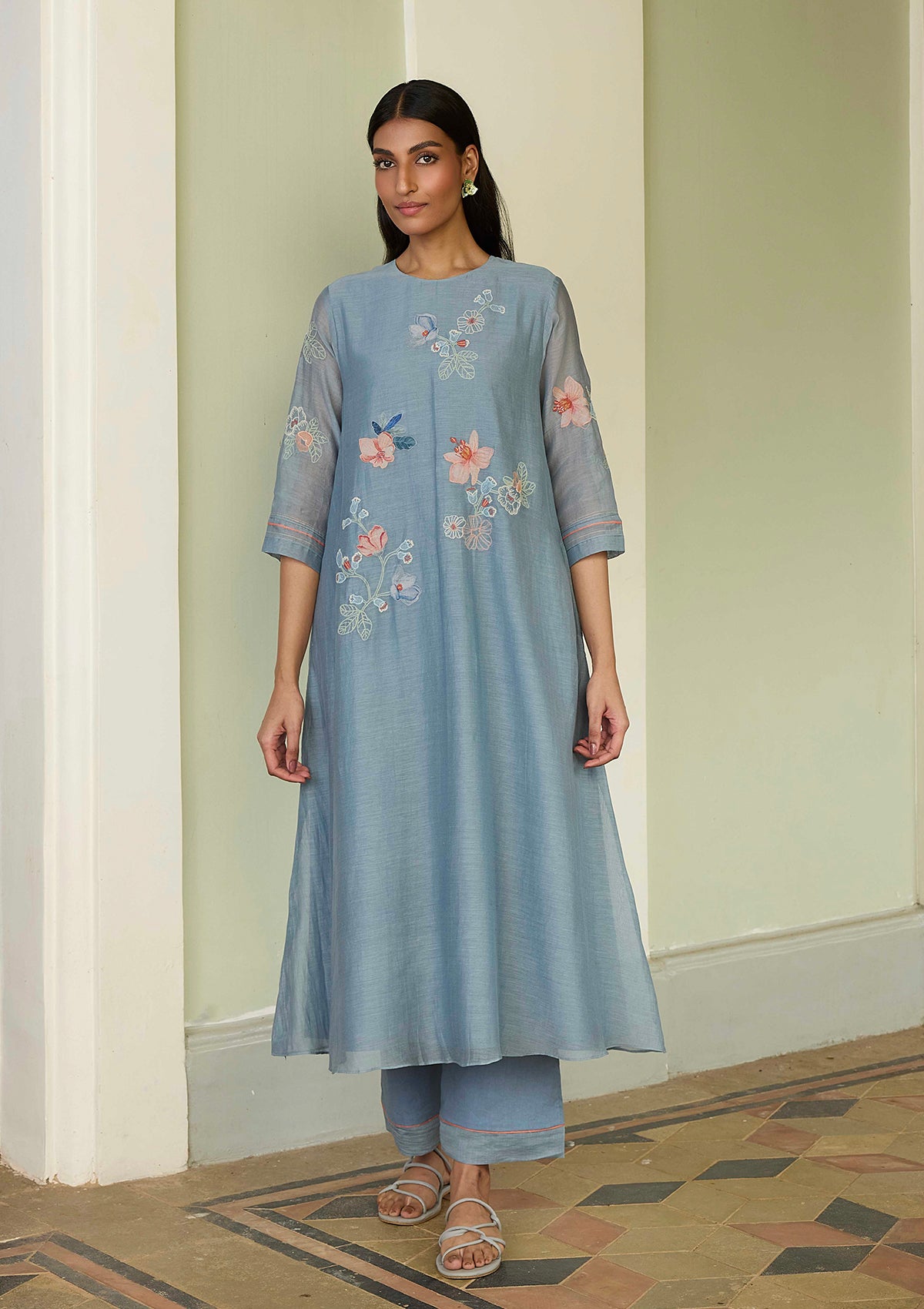 Mist Blue Applique Co-ord Set