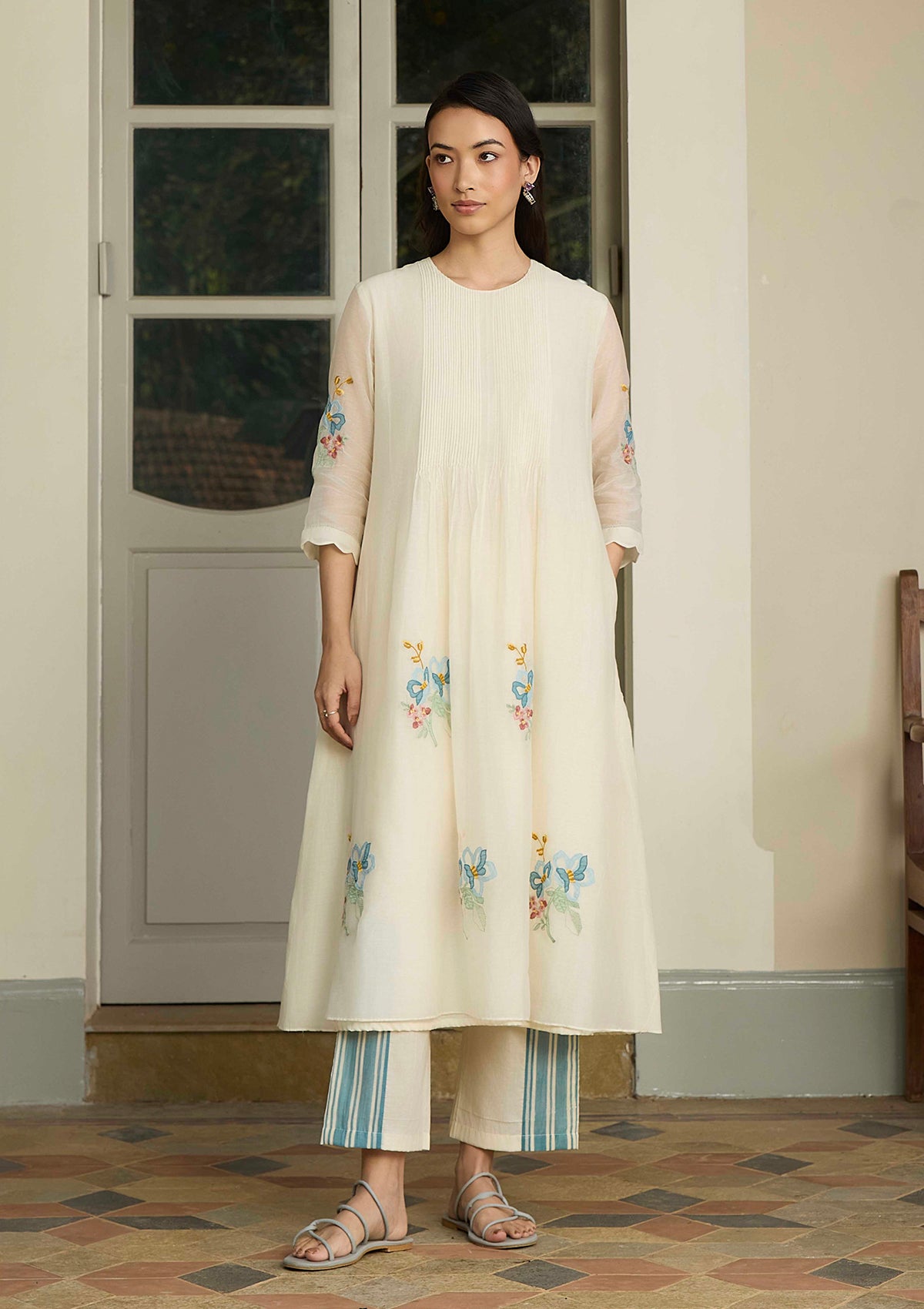 Ivory Pintuck Co-ord Set