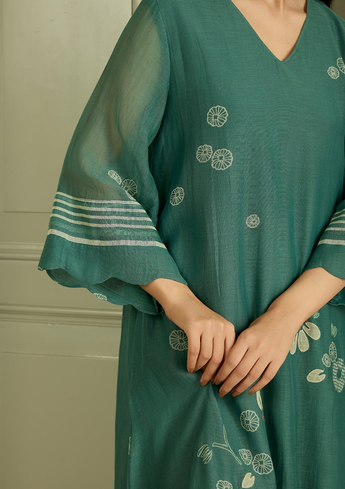 Emerald Applique Dress