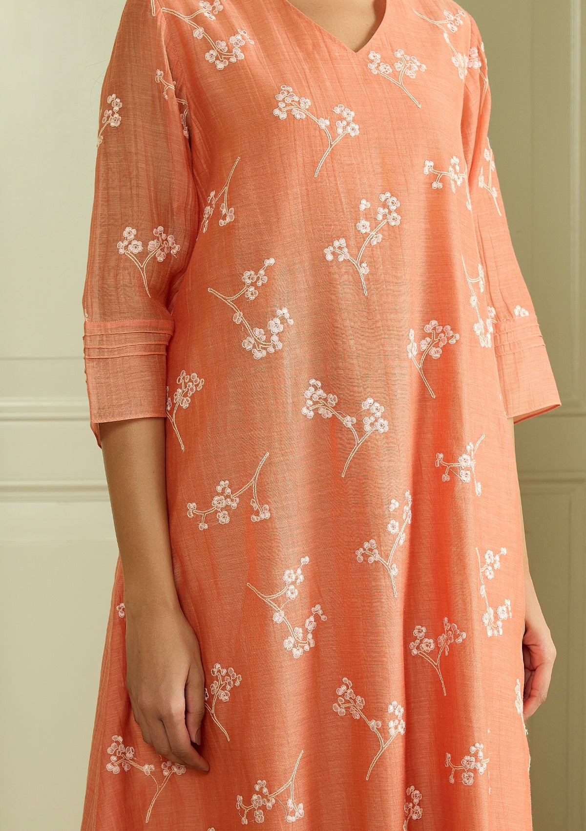 Tangerine Embroidered Co-ord Set