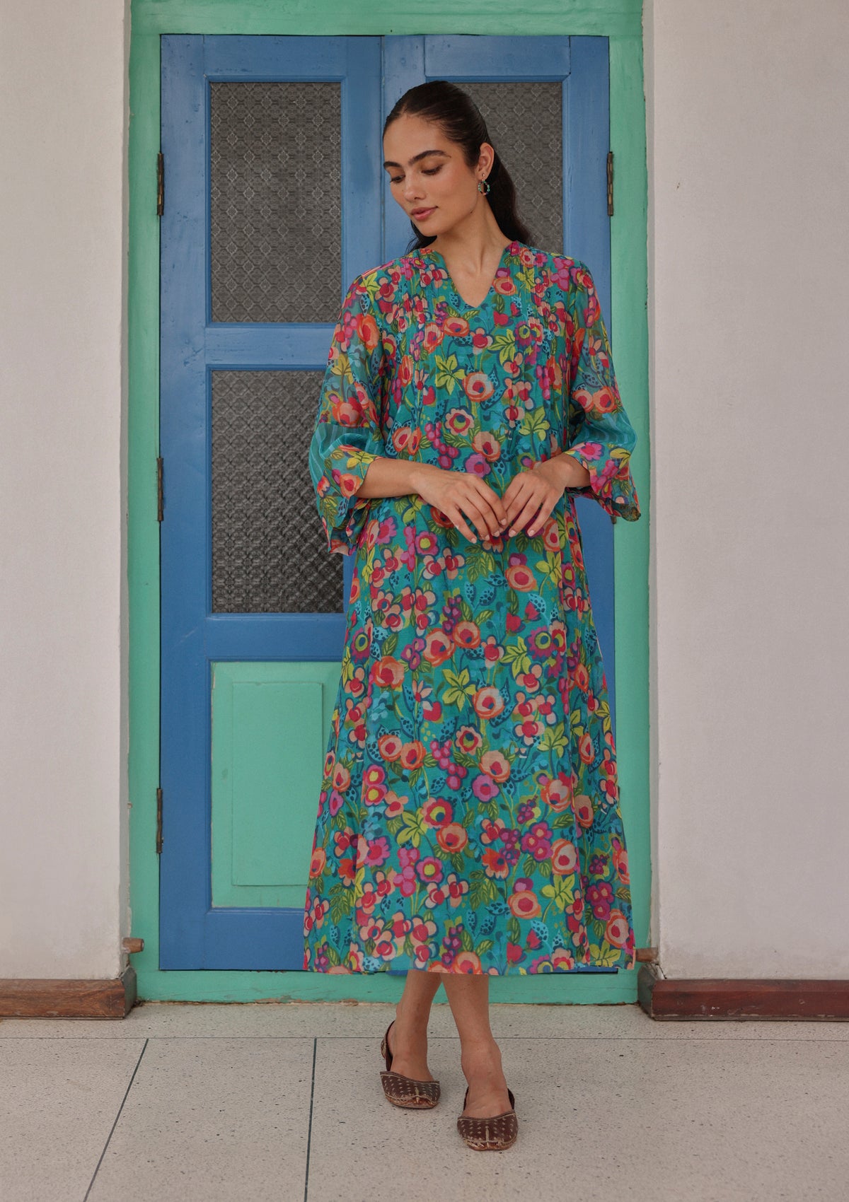 Teal Bloom Dress