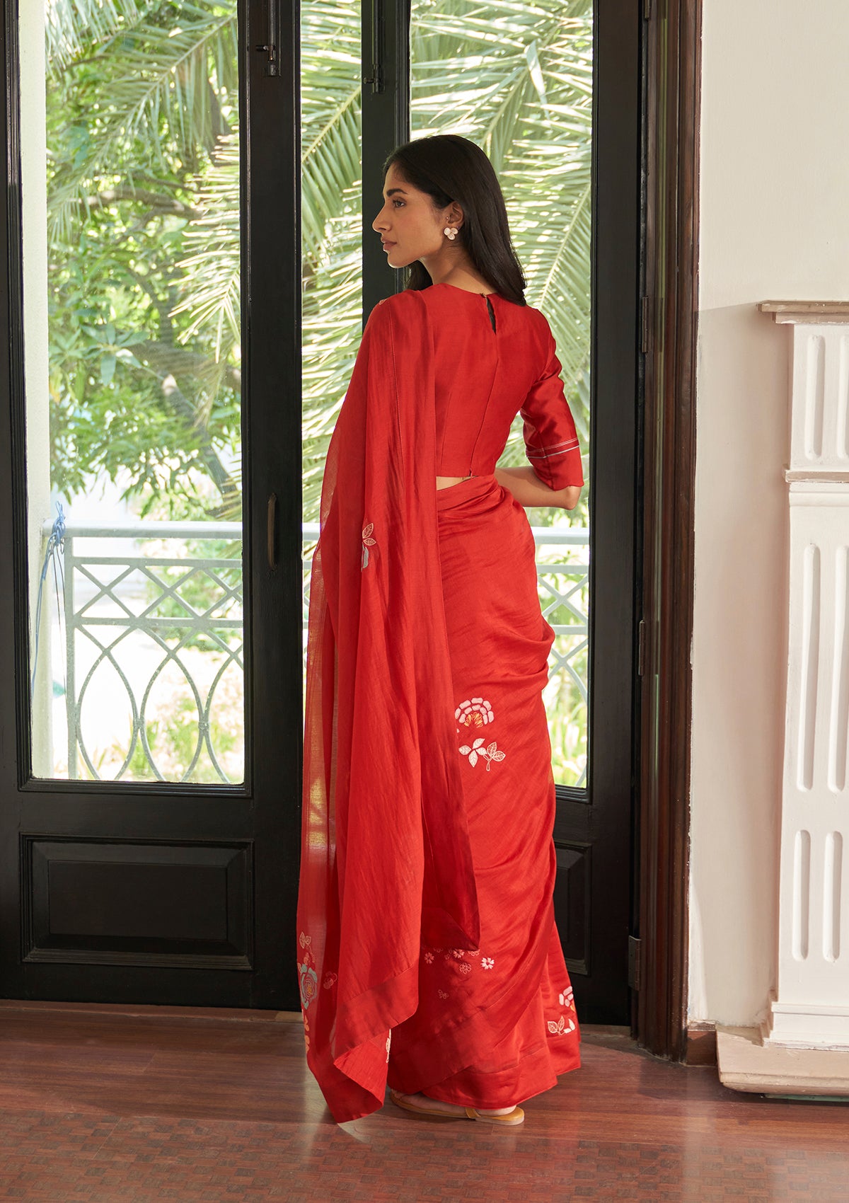 Poppy Embroidered Saree