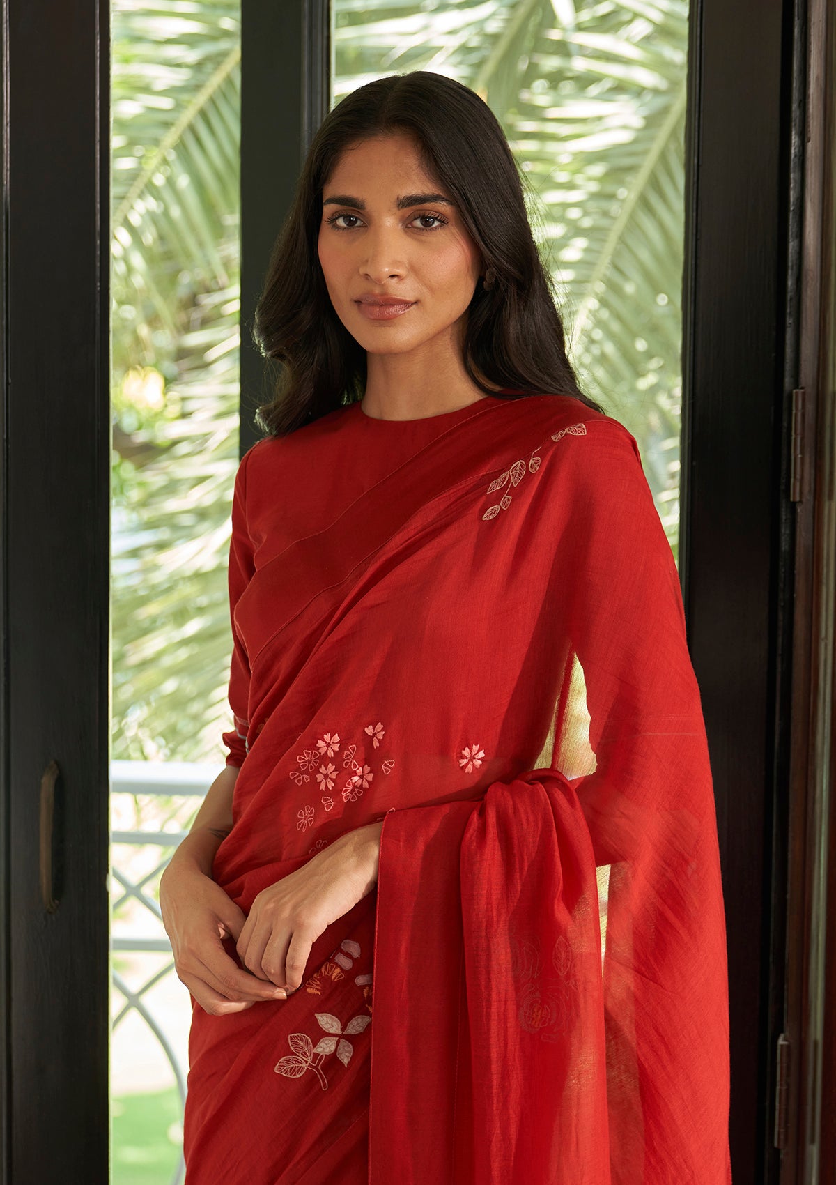 Poppy Embroidered Saree