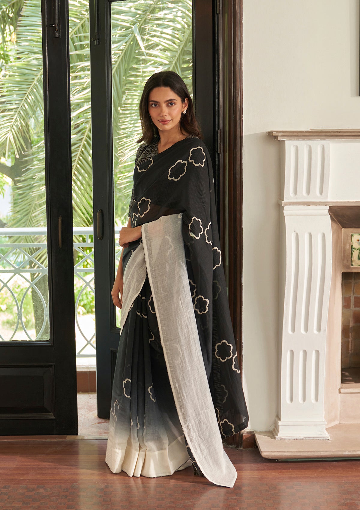 Noir Floral Saree