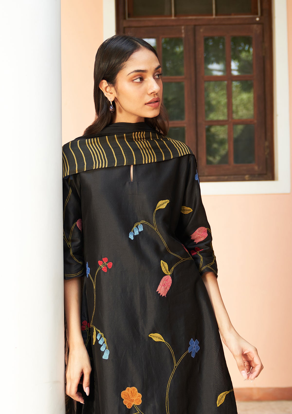 Coal Embroidered Kurta Set