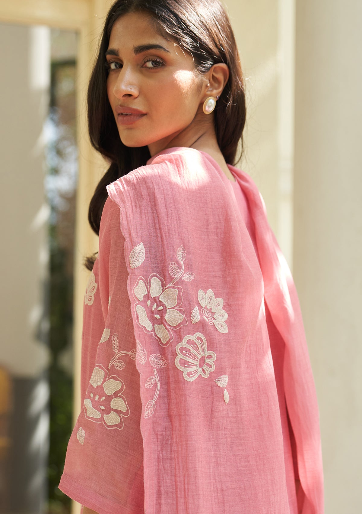 Peony Applique Kurta Set