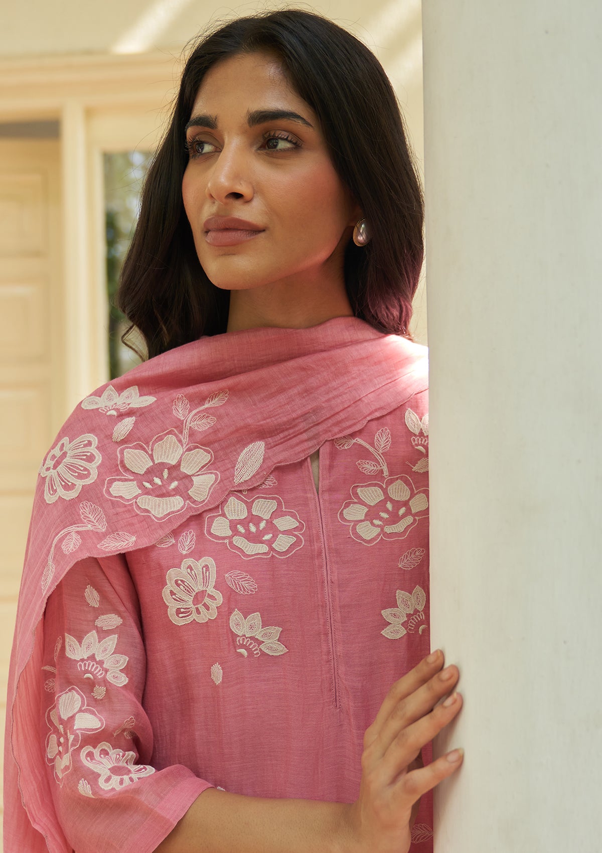 Peony Applique Kurta Set