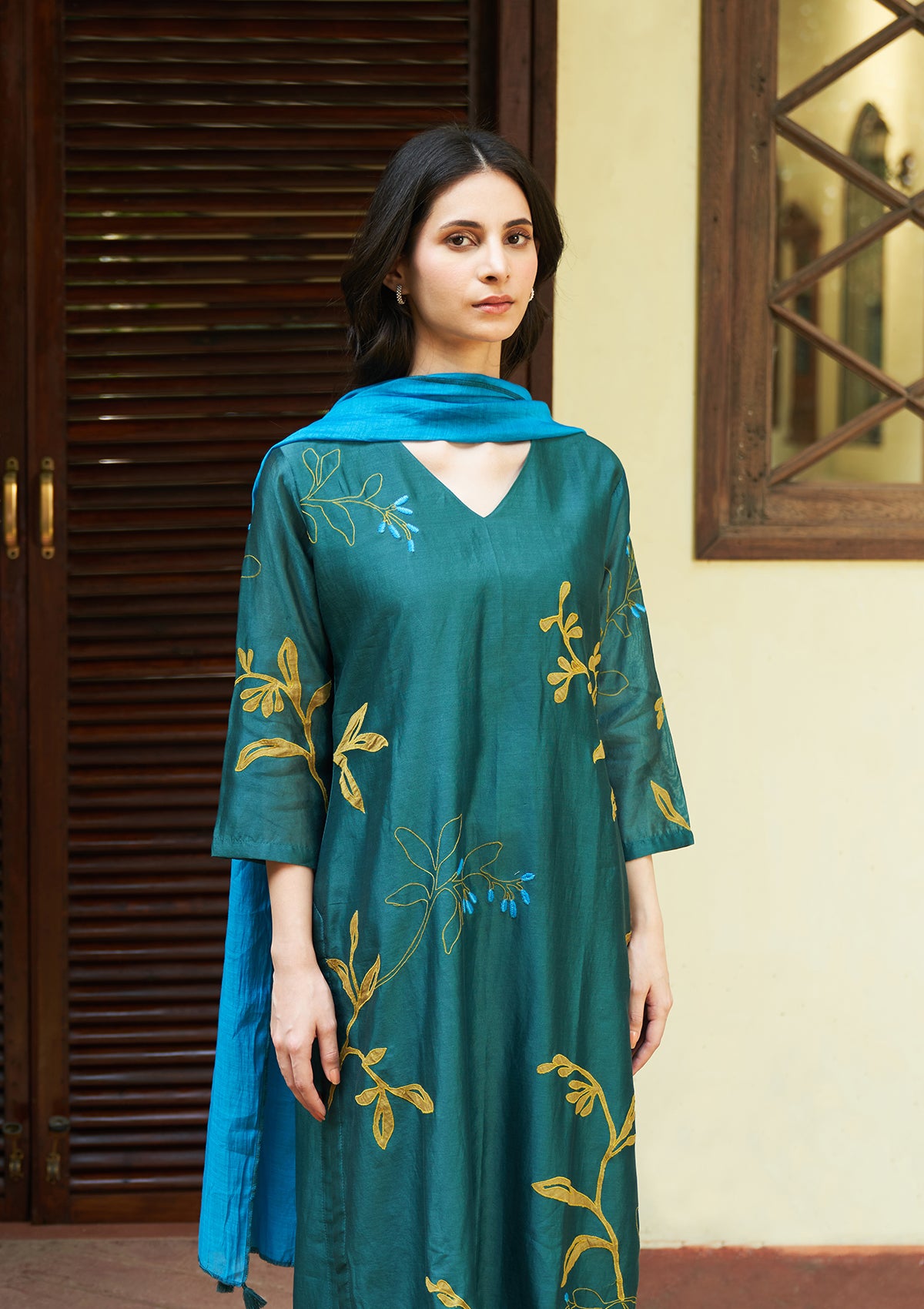 Emerald Applique Kurta Set