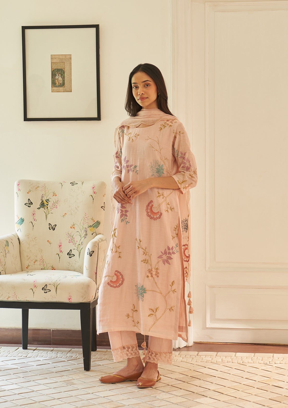 Magnolia Applique Embroidered Kurta Set