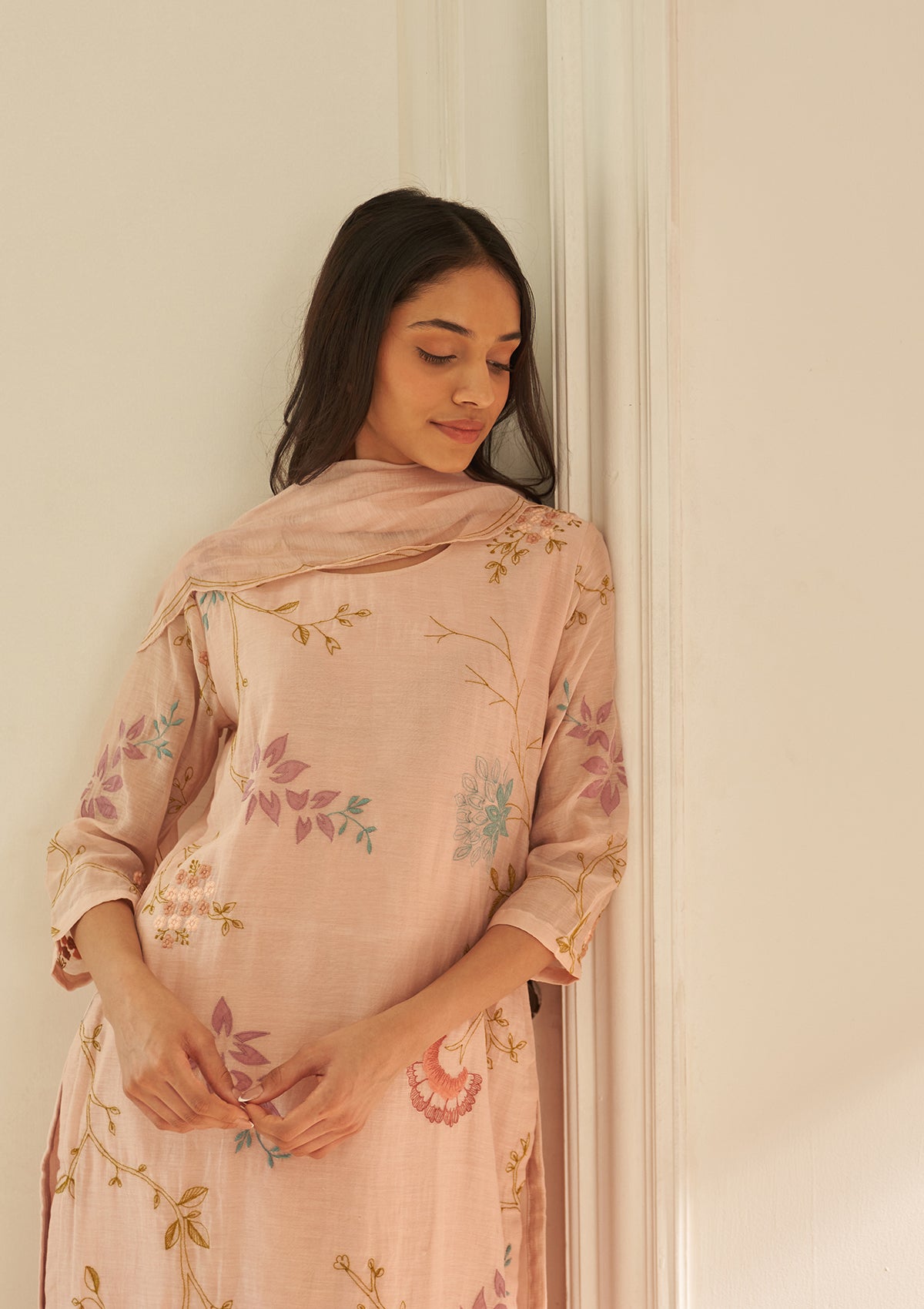 Magnolia Applique Embroidered Kurta Set