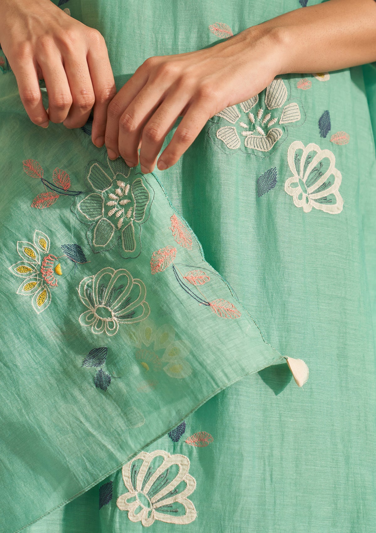 Mint Floral Kurta Set