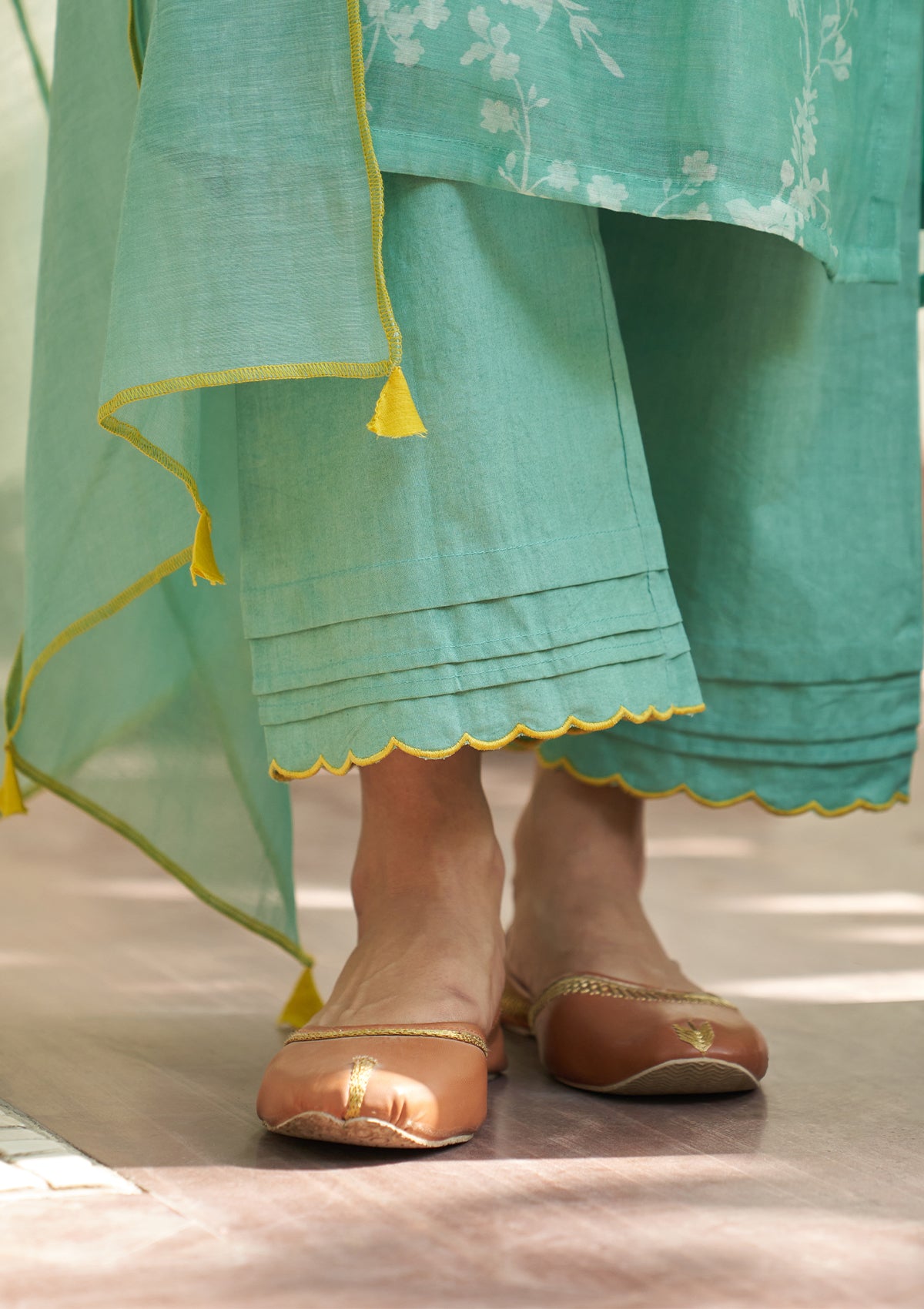 Mint Applique Kurta Set