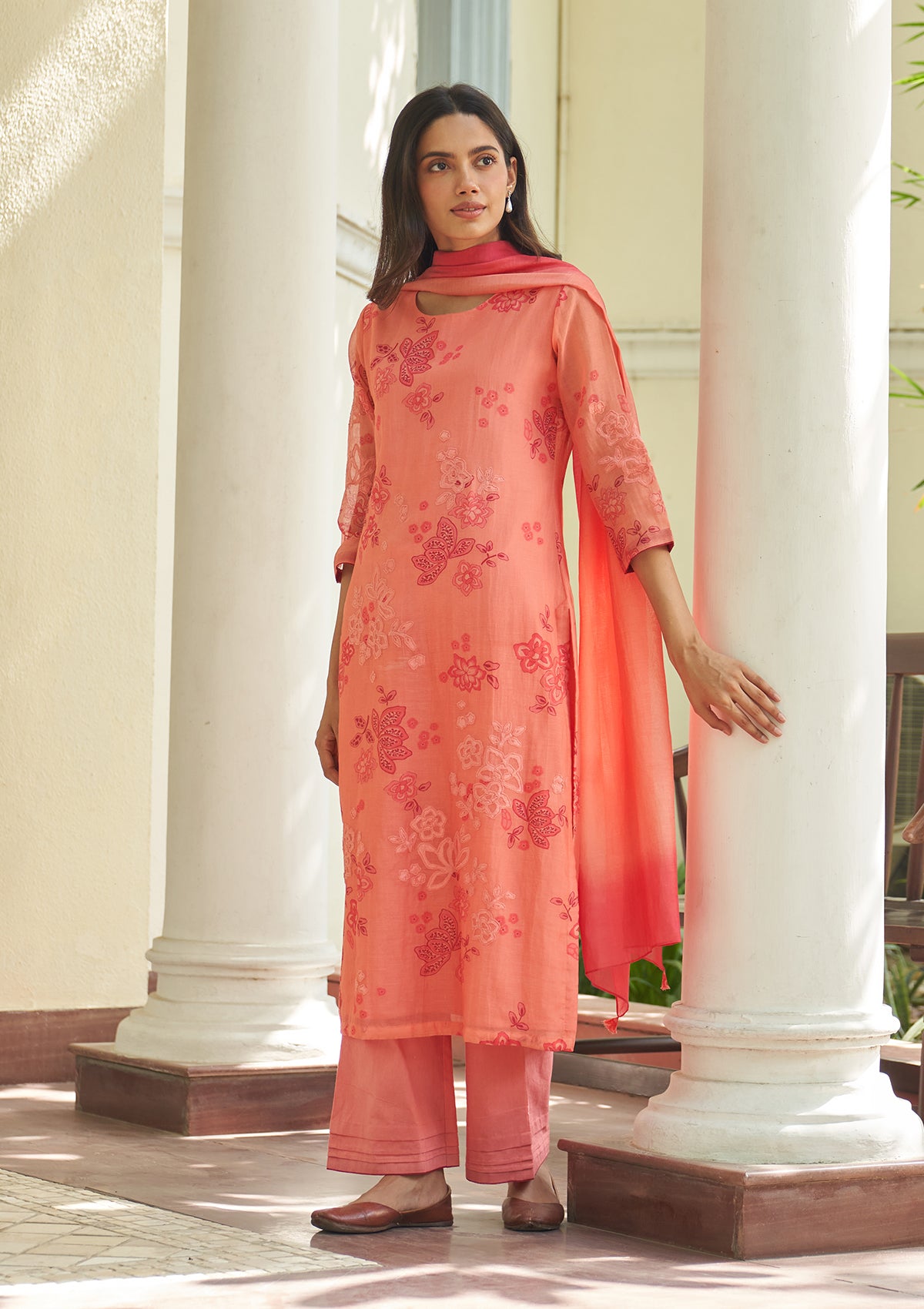 Hibiscus Floral Kurta Set