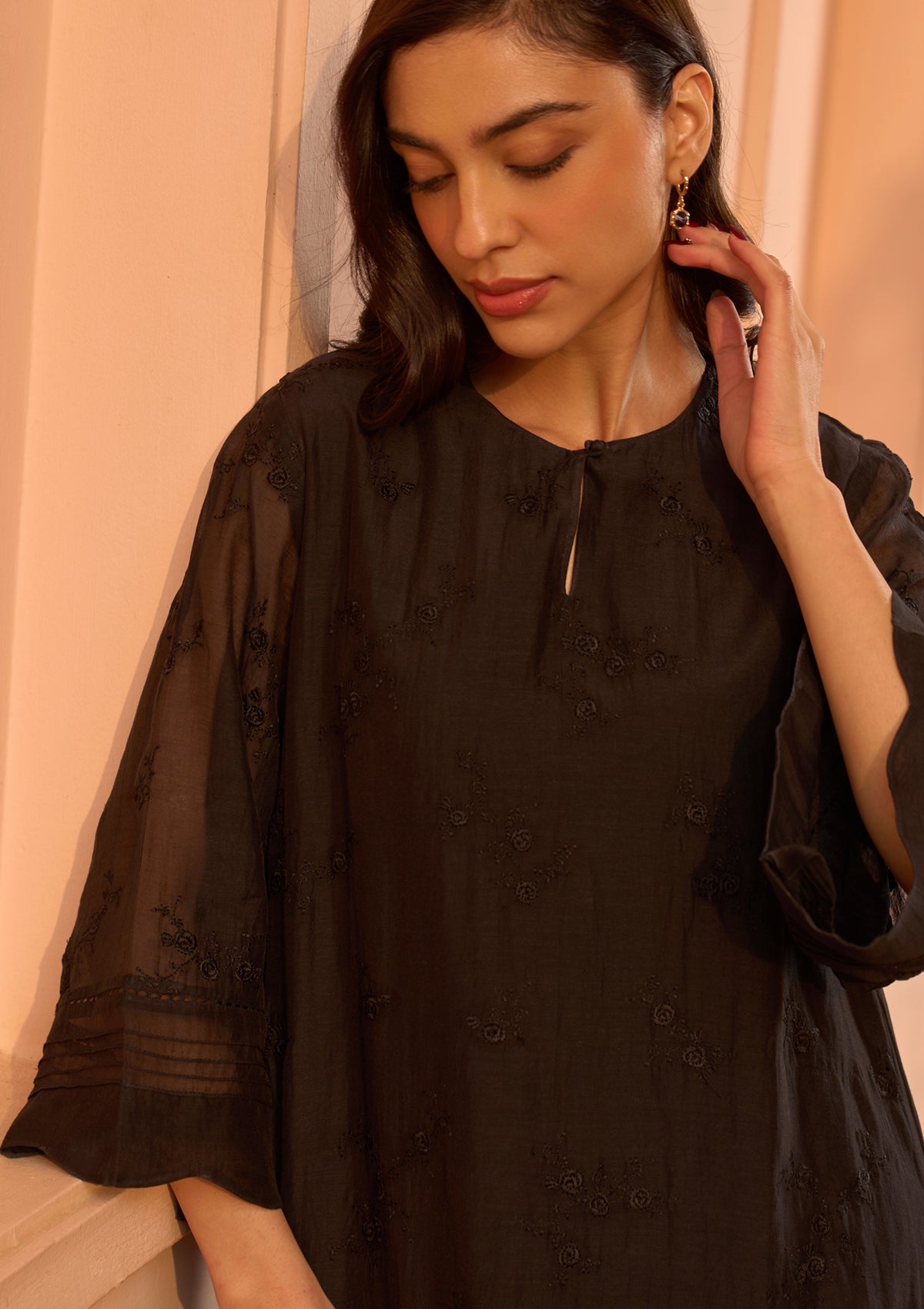 Noir Thread Embroidered Co-ord Set