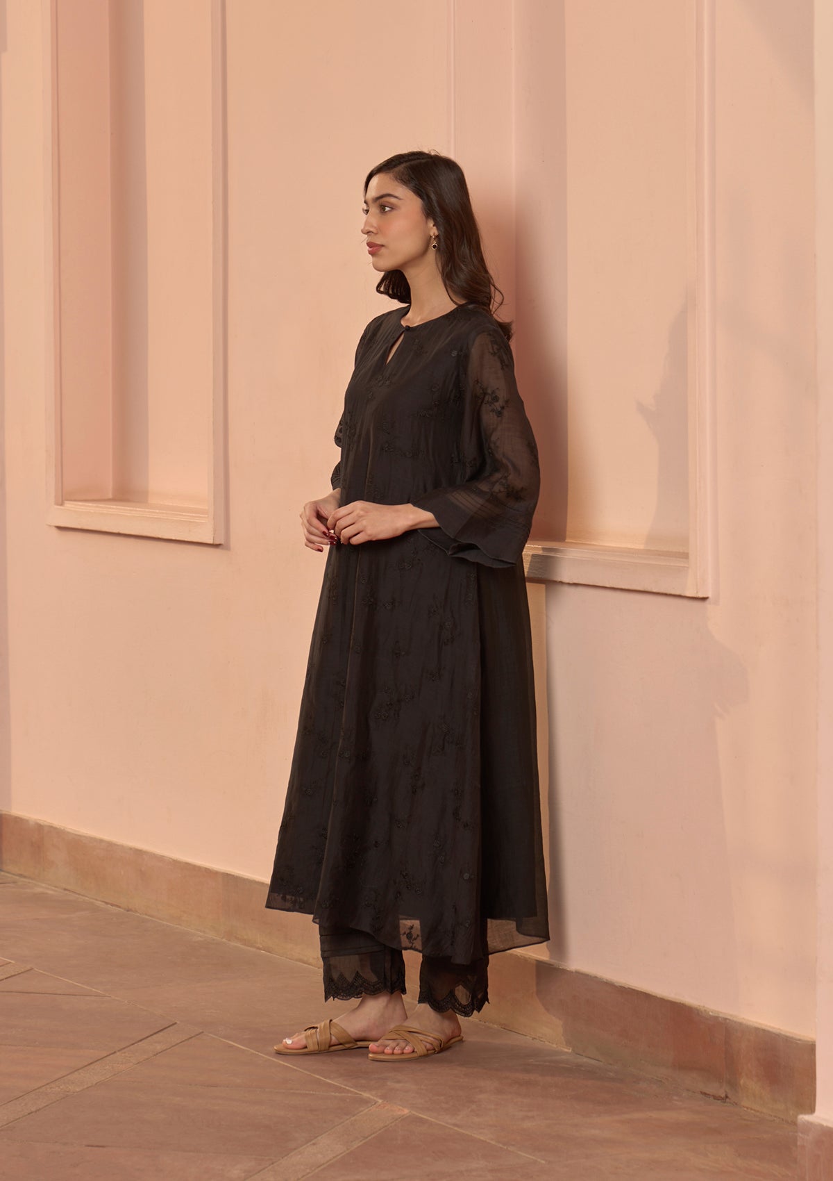 Noir Thread Embroidered Co-ord Set